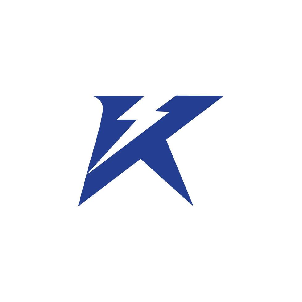 bokstaven k elektrisk logotyp ikon designmall element vektor