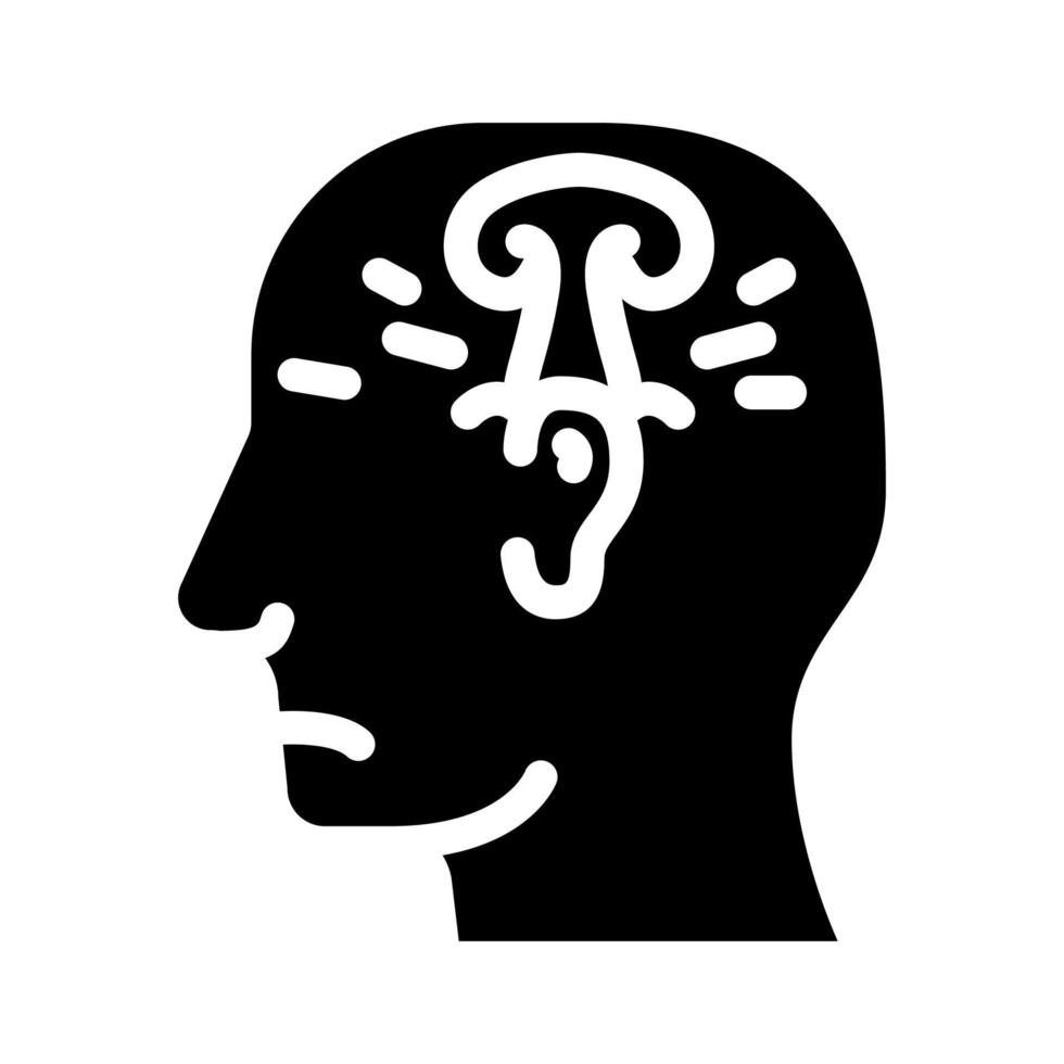 Nachkriegsstress oder Explosionsneurose Glyphensymbol-Vektorillustration vektor