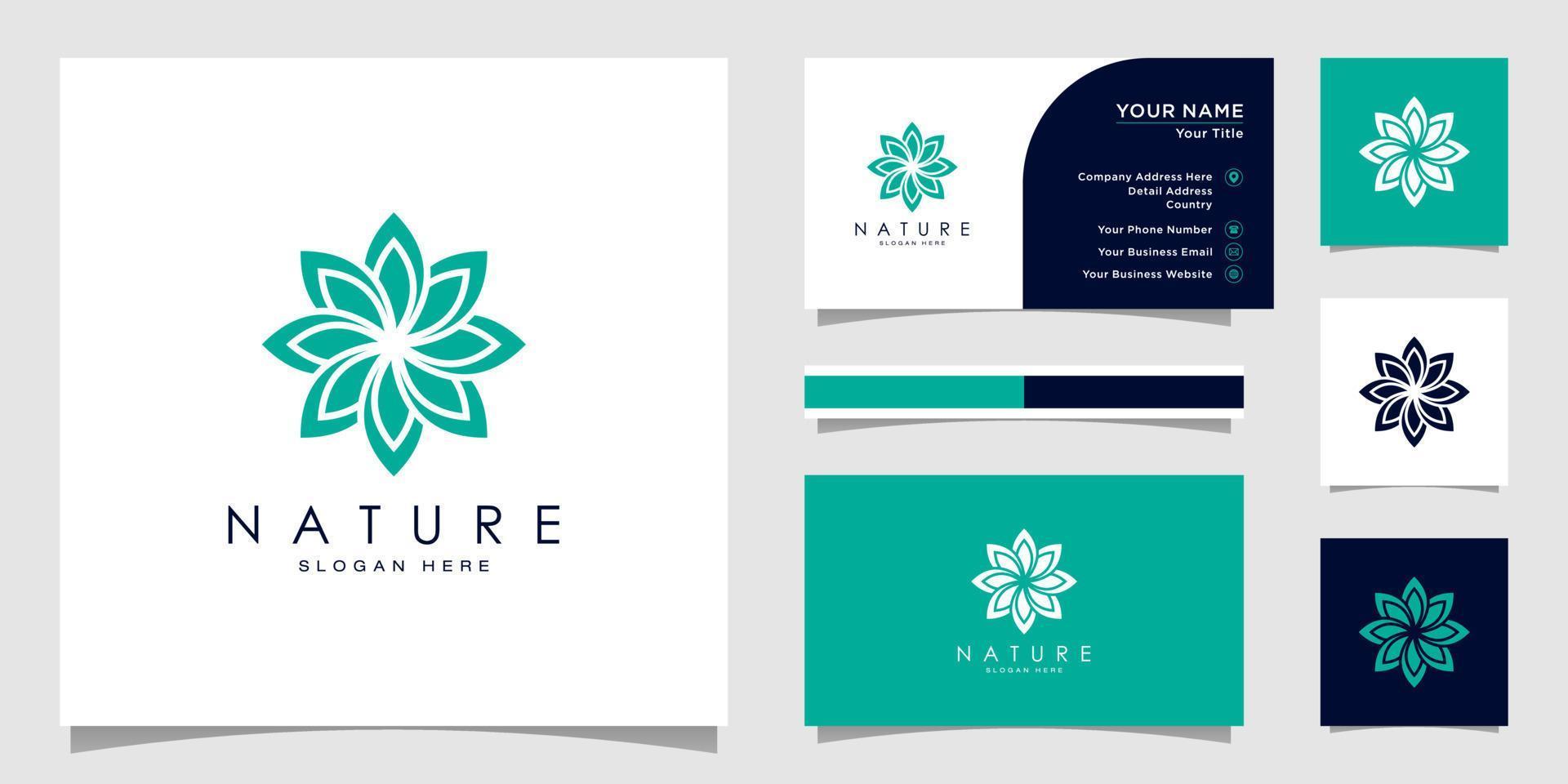 Blumen-Logo-Design mit Linienkunststil. logos können für spa, schönheitssalon, dekoration, boutique verwendet werden. und Visitenkarte vektor