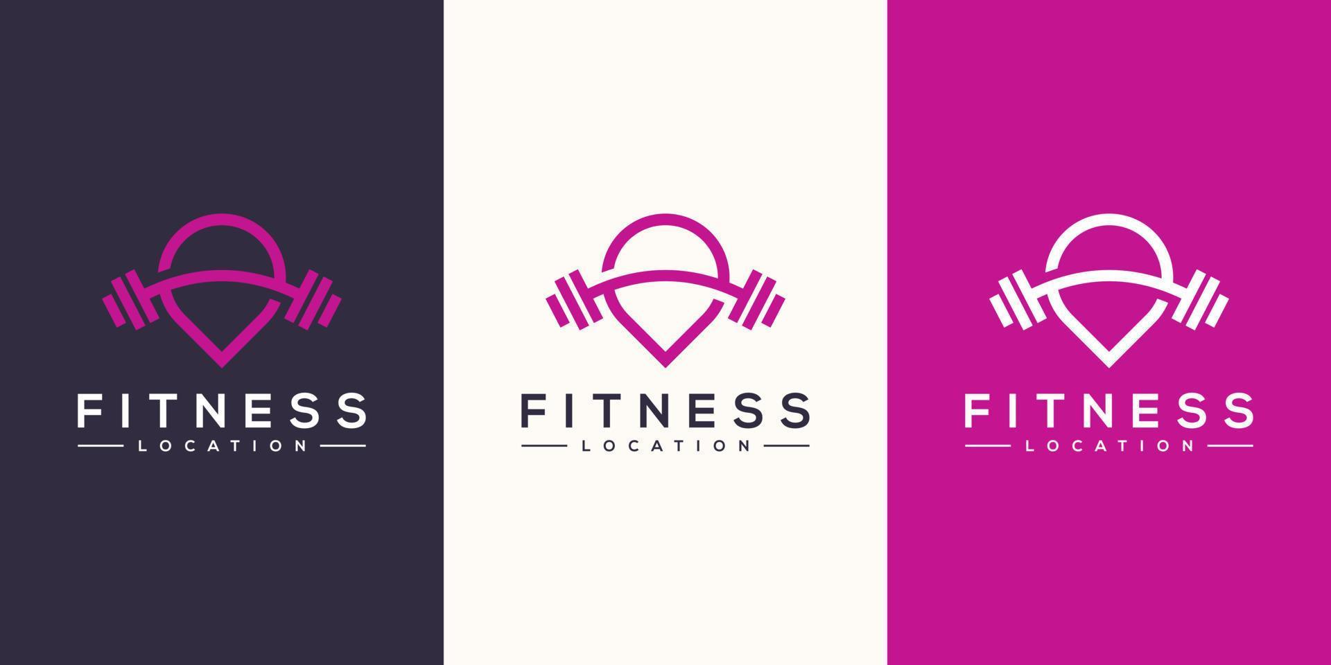 Fitness-Standort-Logo-Vektor-Design vektor