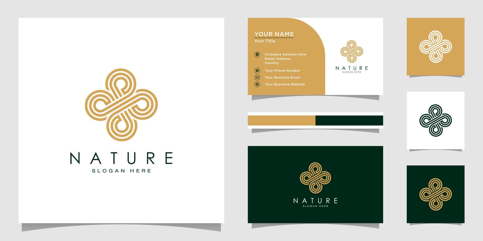 Blumen-Logo-Design mit Linienkunststil. logos können für spa, schönheitssalon, dekoration, boutique verwendet werden. und Visitenkarte vektor