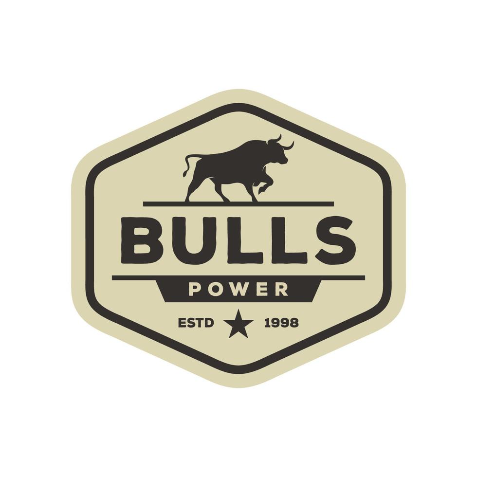 bull logotyp. stall, gård, dal, företag, design av raslogotyp. vektor