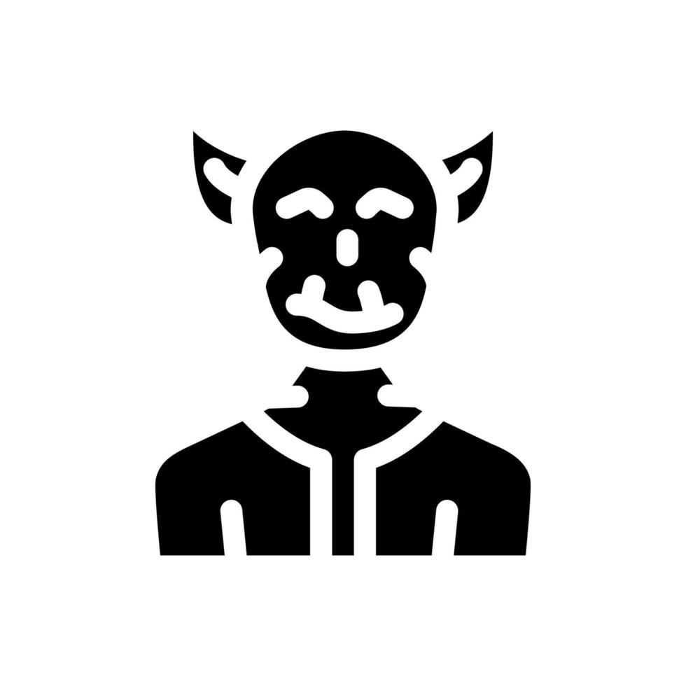 Troll-Fantasie-Charakter-Glyphen-Symbol-Vektor-Illustration vektor