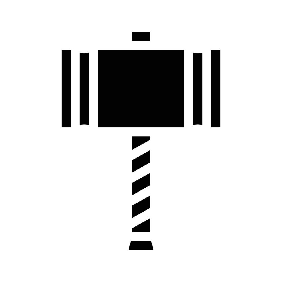 Wikinger Hammer Waffe Glyphe Symbol Vektor Illustration