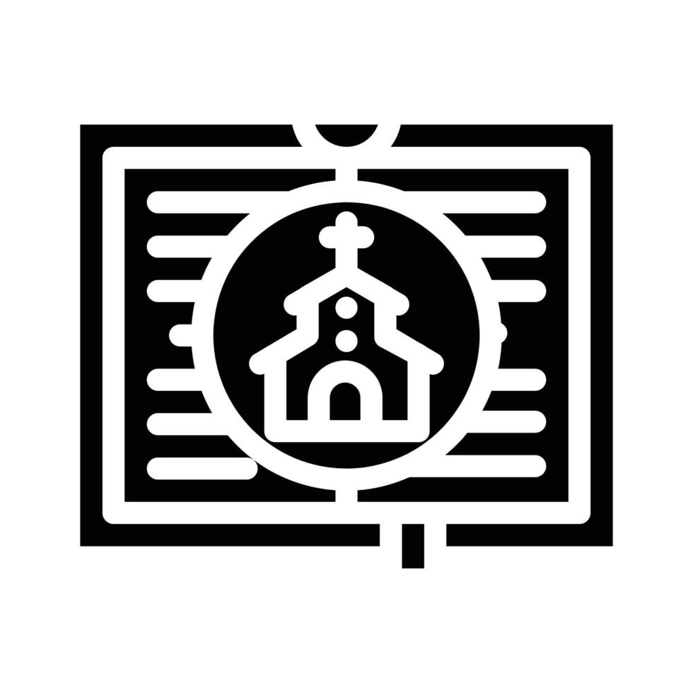 Religion Literatur Glyphe Symbol Vektor Illustration