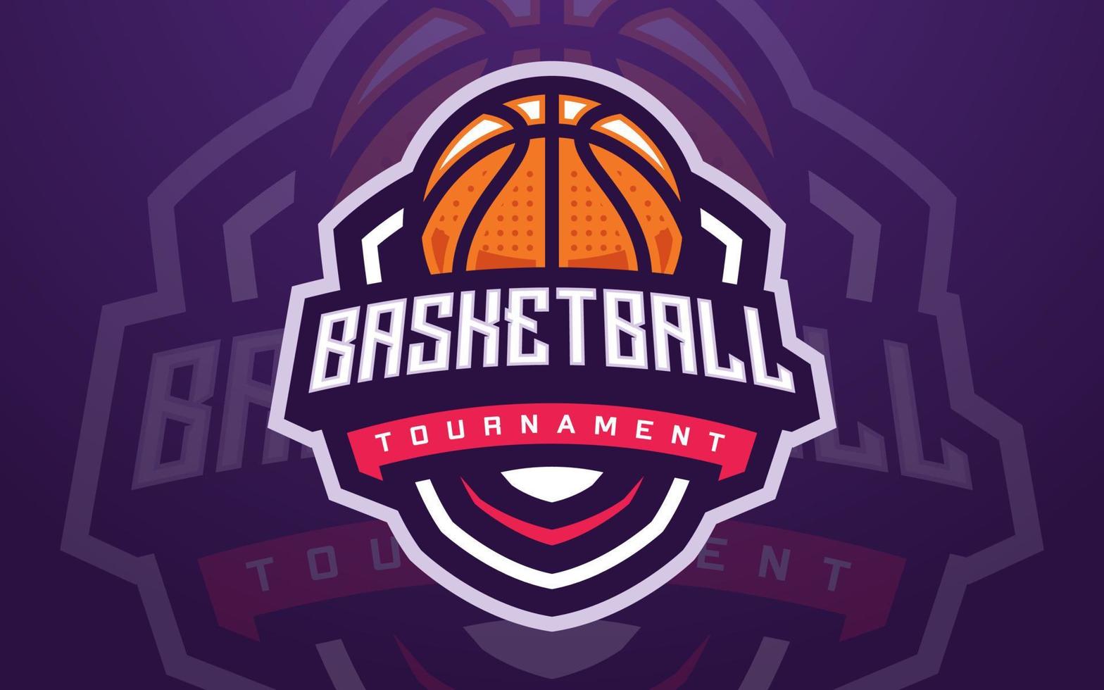 Basketballclub-Logo-Vorlage für Sportmannschaft und Turnier vektor