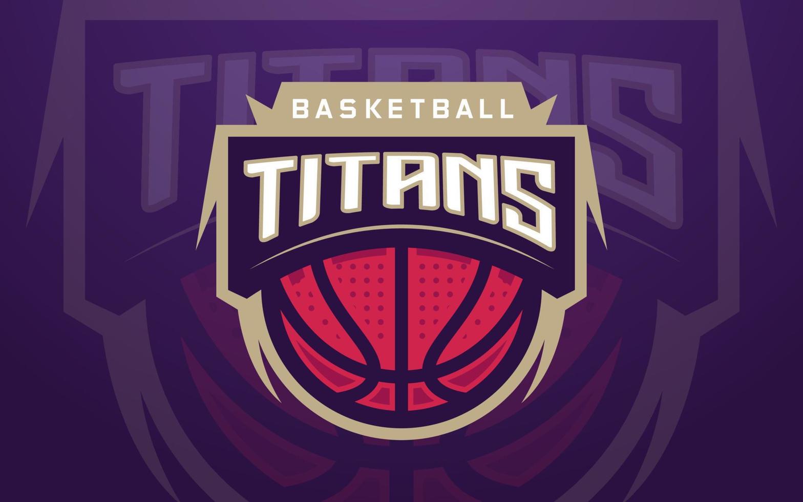 Titans basketklubb logotyp mall för idrottslag och turnering vektor