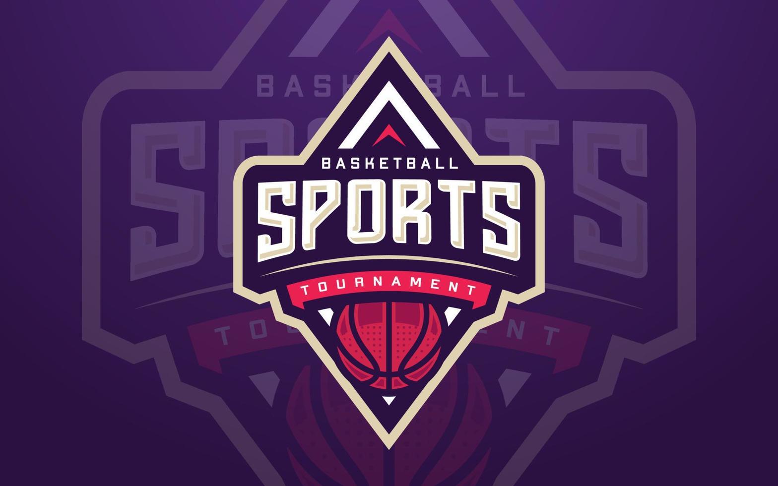Basketballclub-Logo-Vorlage für Sportmannschaft und Turnier vektor