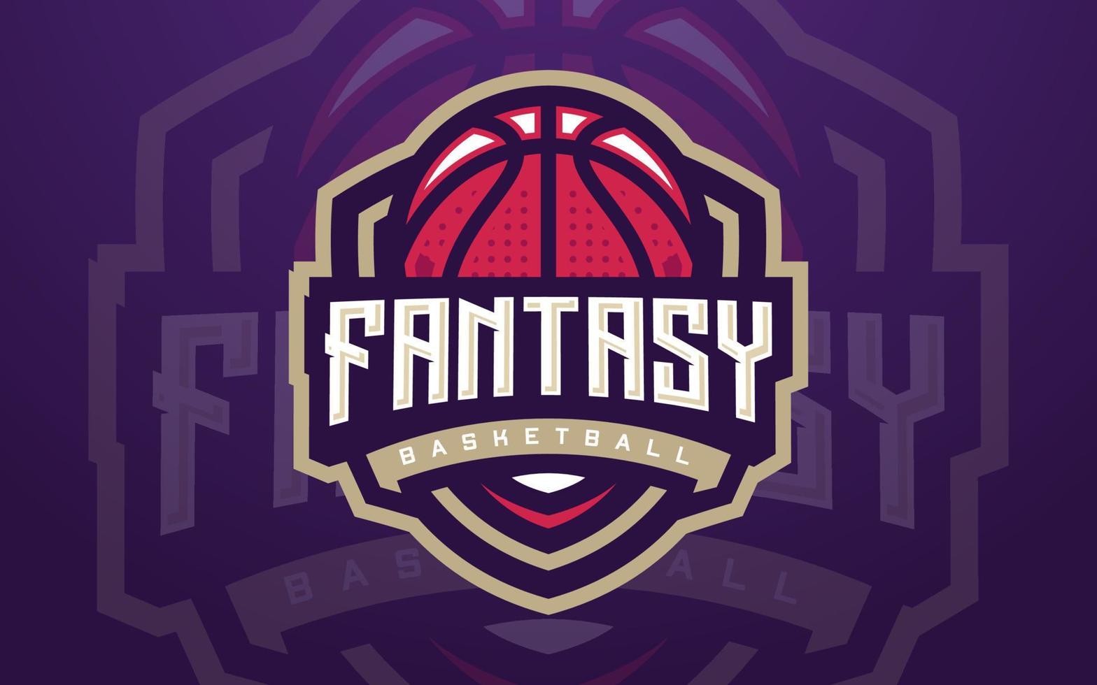 Fantasy-Basketball-Club-Logo-Vorlage für Sportmannschaft und Turnier vektor