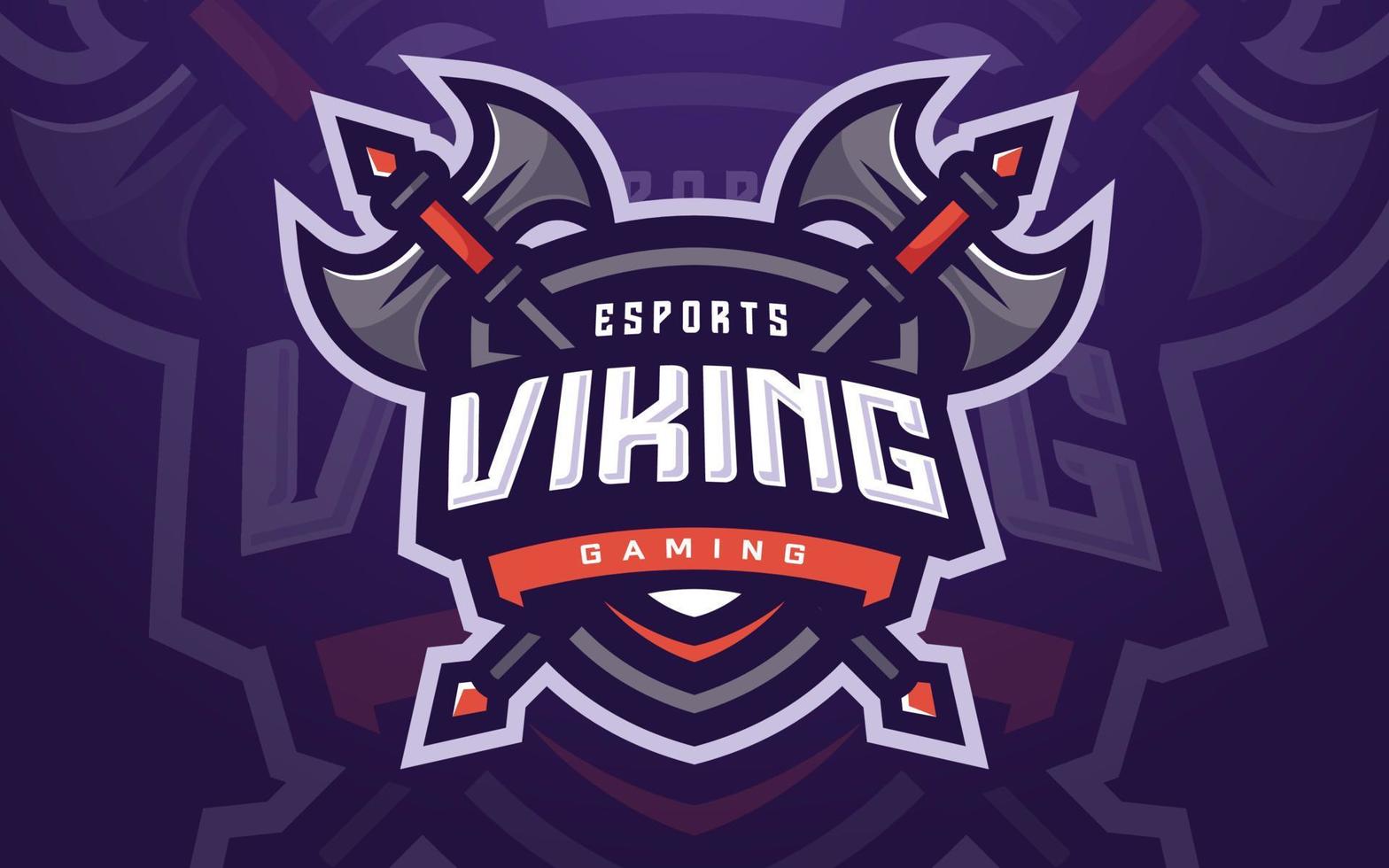 professionelle Wikinger-Esports-Logo-Vorlage für Spielteam oder Gaming-Turnier vektor