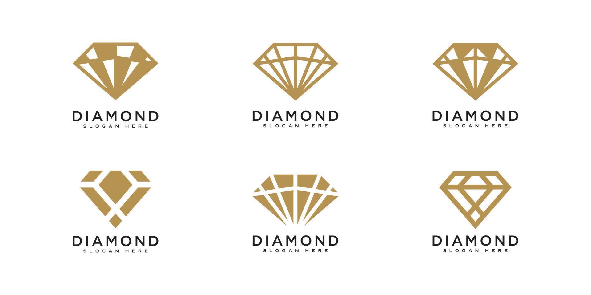 Satz von Diamant-Logo-Vektor-Designs-Vorlage vektor