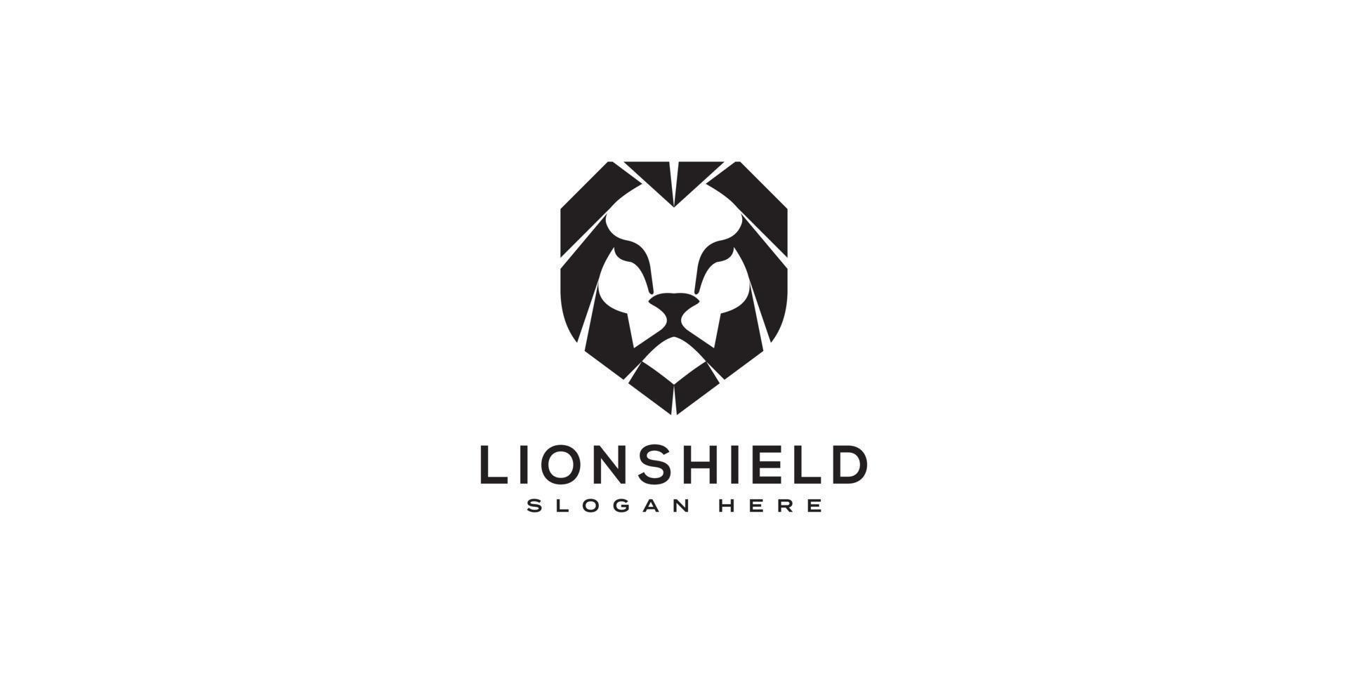 Löwenschild-Logo-Vektordesign vektor