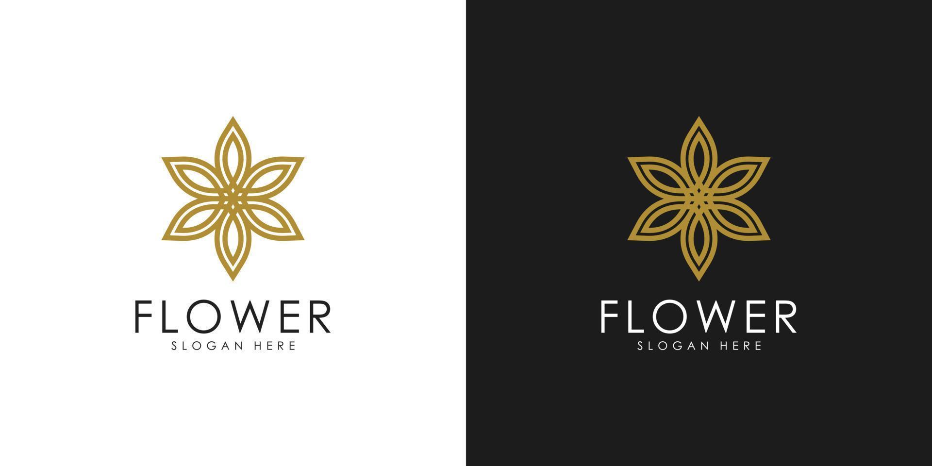 abstrakt elegant blomma logotyp ikon vektordesign vektor