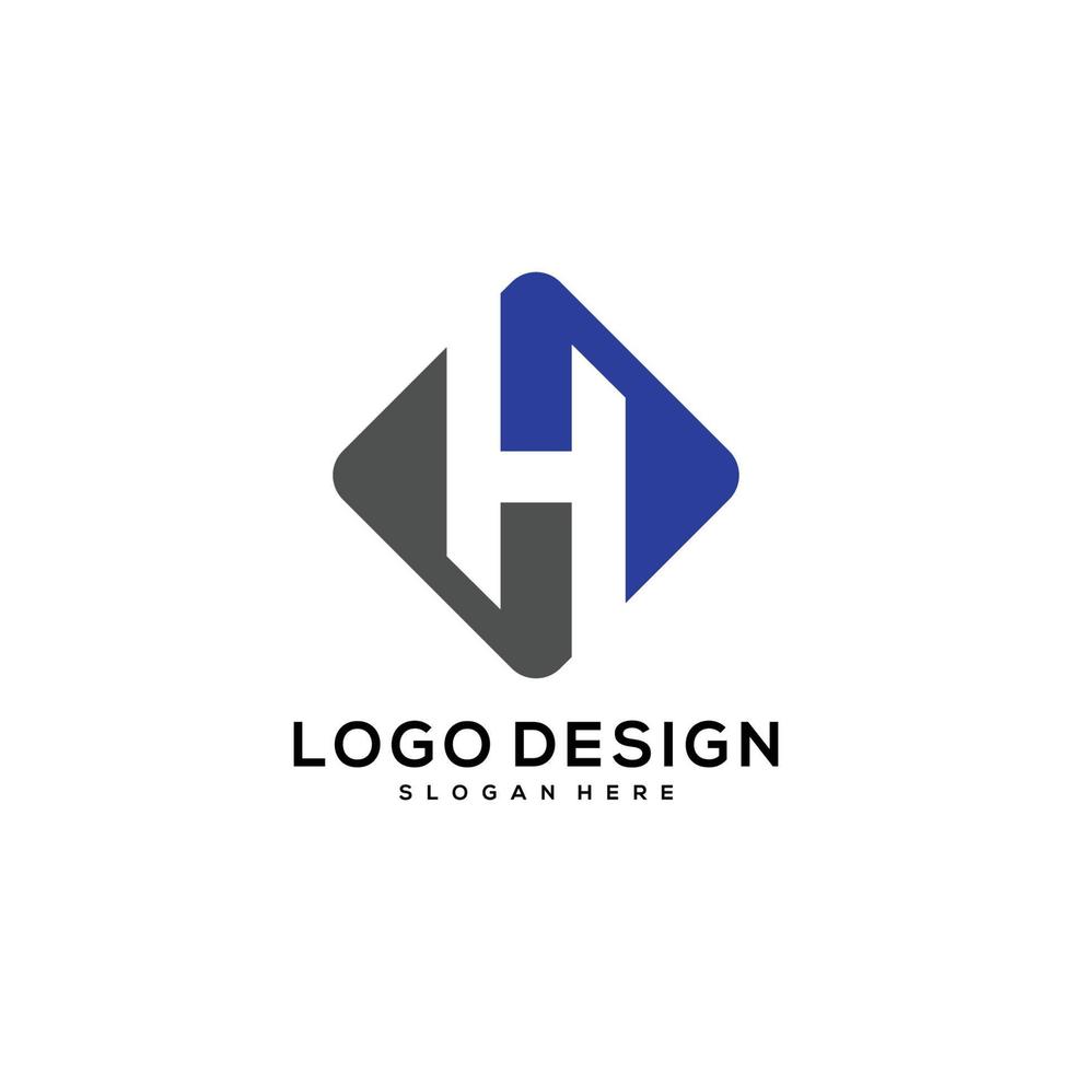 första h logotyp design vektor