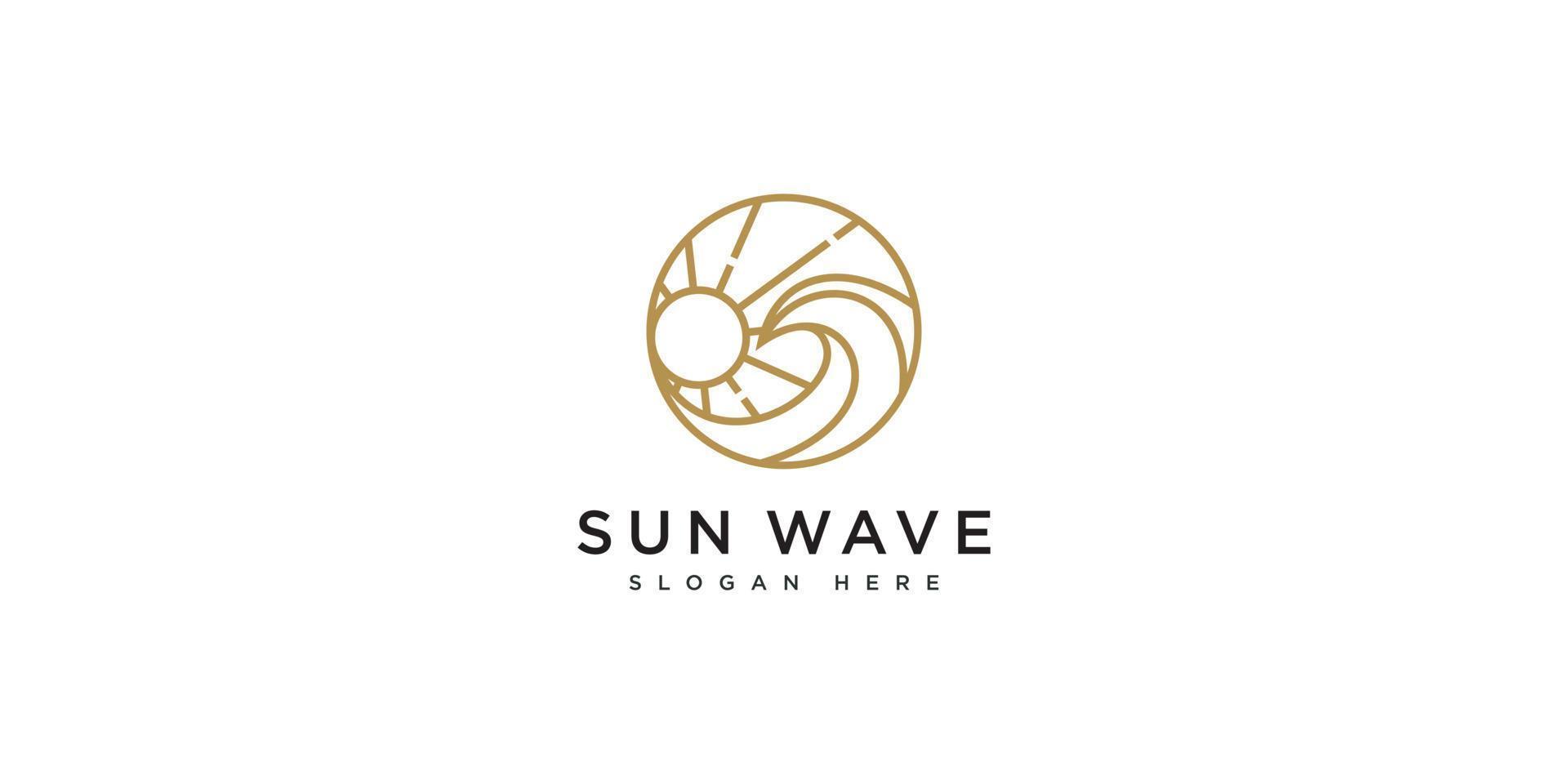 sunset wave logotyp formgivningsmall vektor