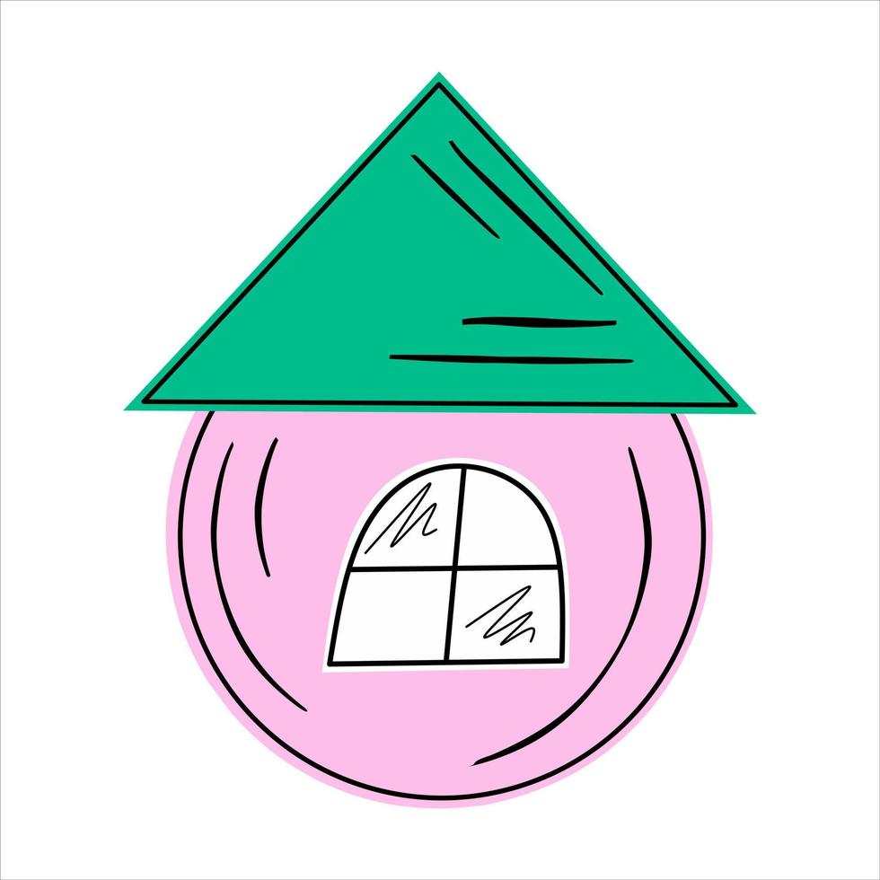 söta färgglada doodle lantligt hus vektor
