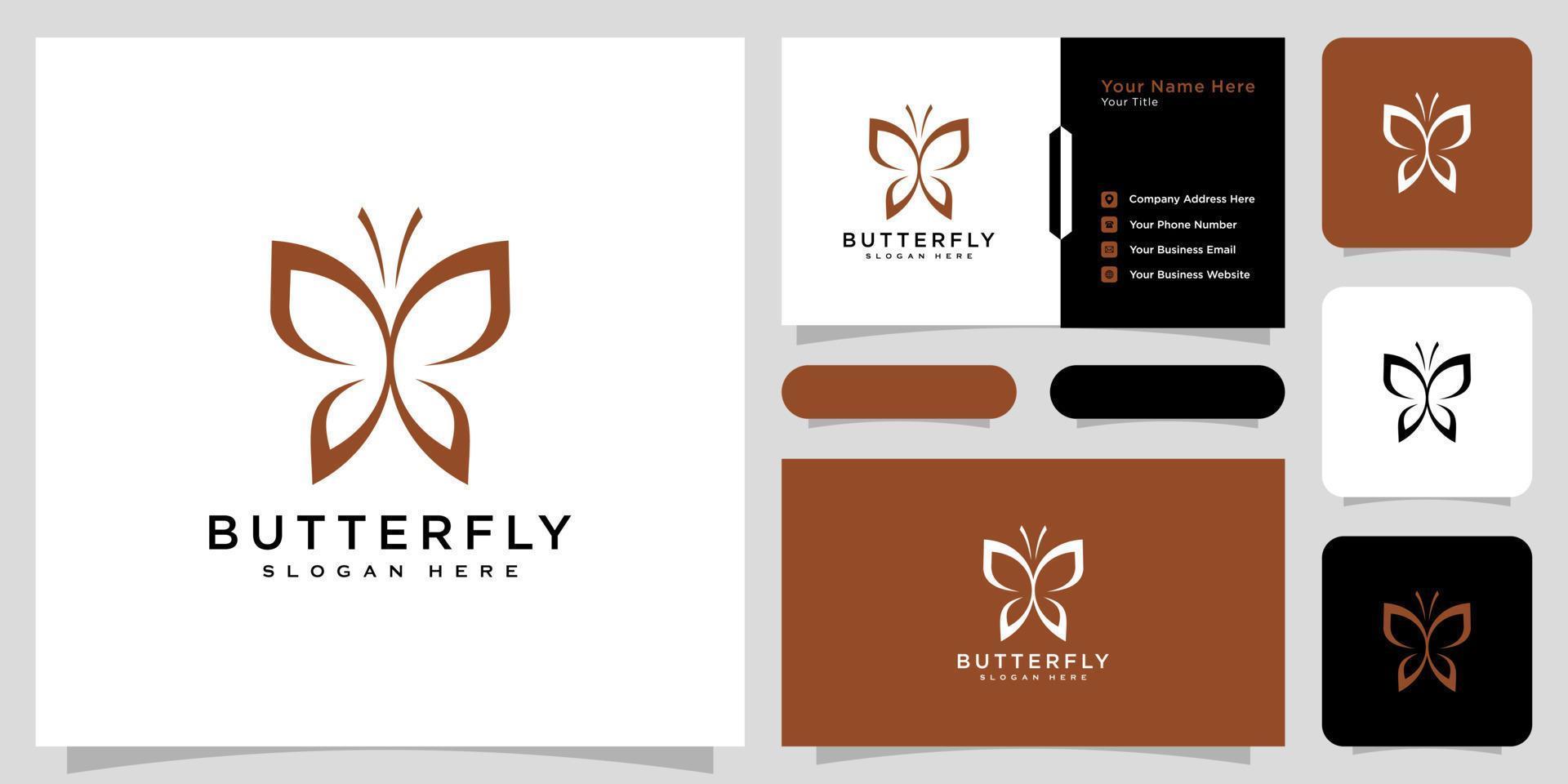 schmetterling tier logo design vektor und visitenkarte