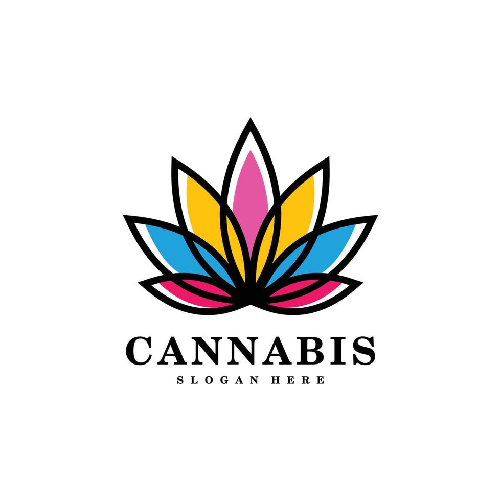 Cannabis-Marihuana-Blatt-Logo-Vektor vektor