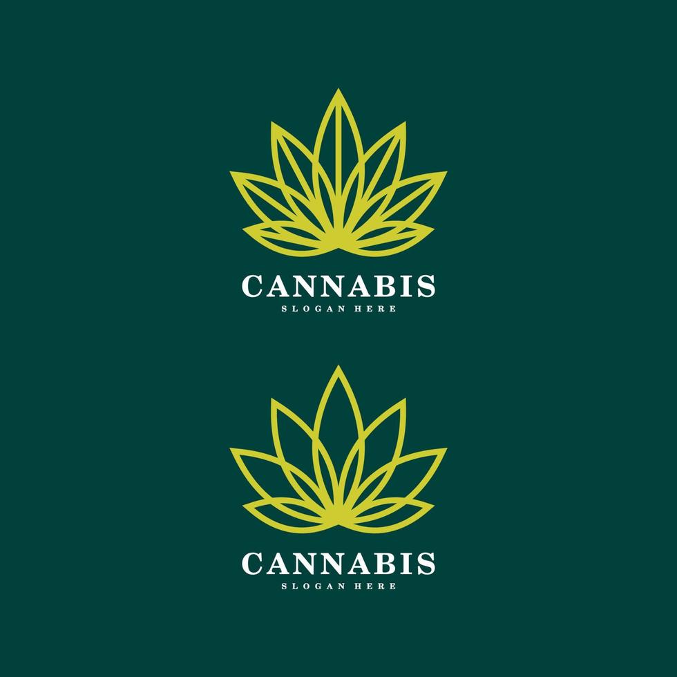 Cannabis-Marihuana-Blatt-Logo-Vektor vektor