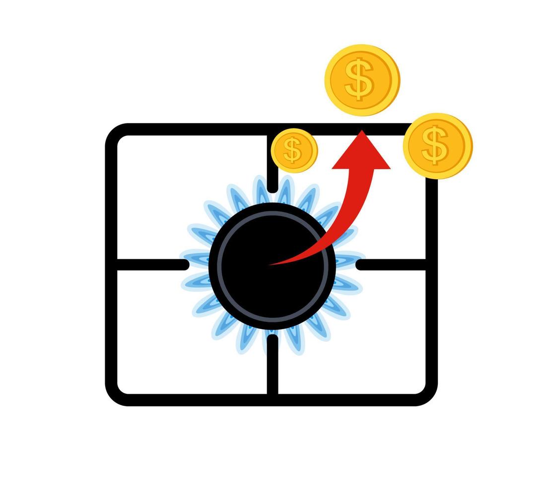 Konzept der steigenden Gaspreise im Vektorsymbol vektor