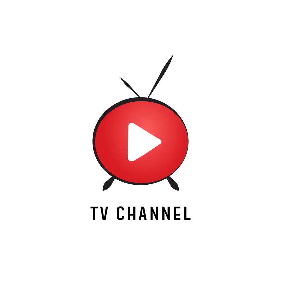 röd frukt illustration. TV-kanal logotyp designmall vektor