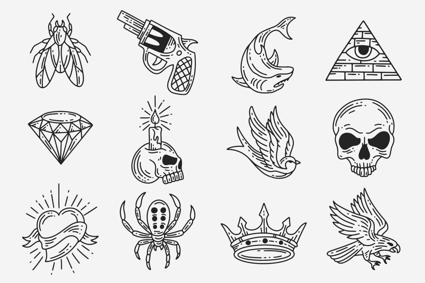 set sammlung mystisch himmlisch clipart symbol raum gekritzel esoterische elemente vintage illustration vektor