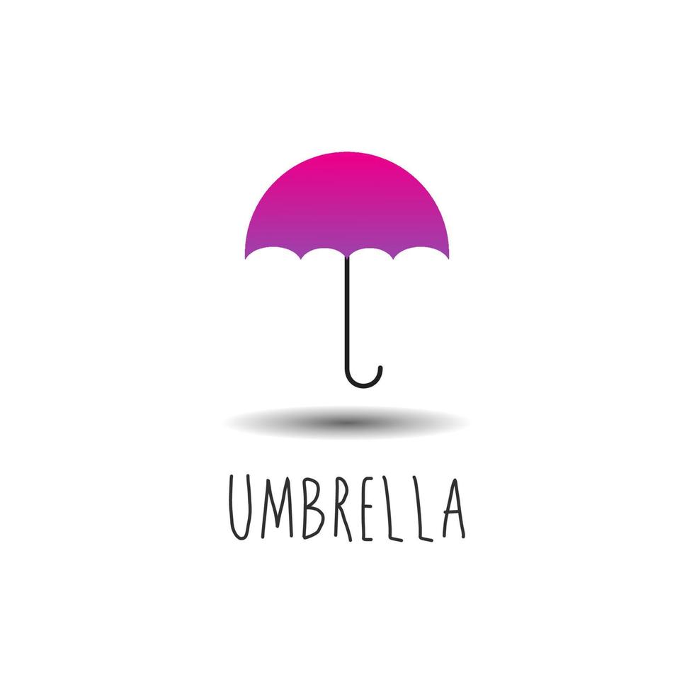 paraplyvektor, rosa, violett, lila, formgivningsmall vektor