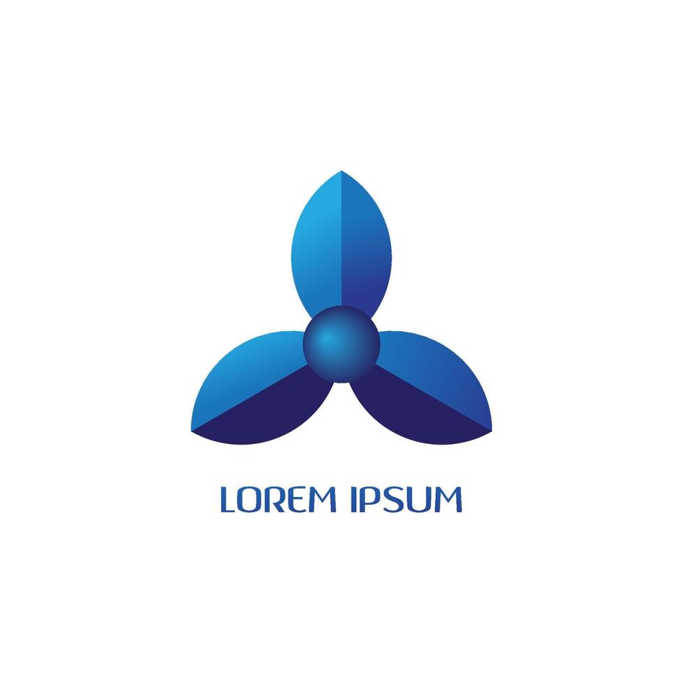 Designvorlage für das blaue Propeller-Logo vektor