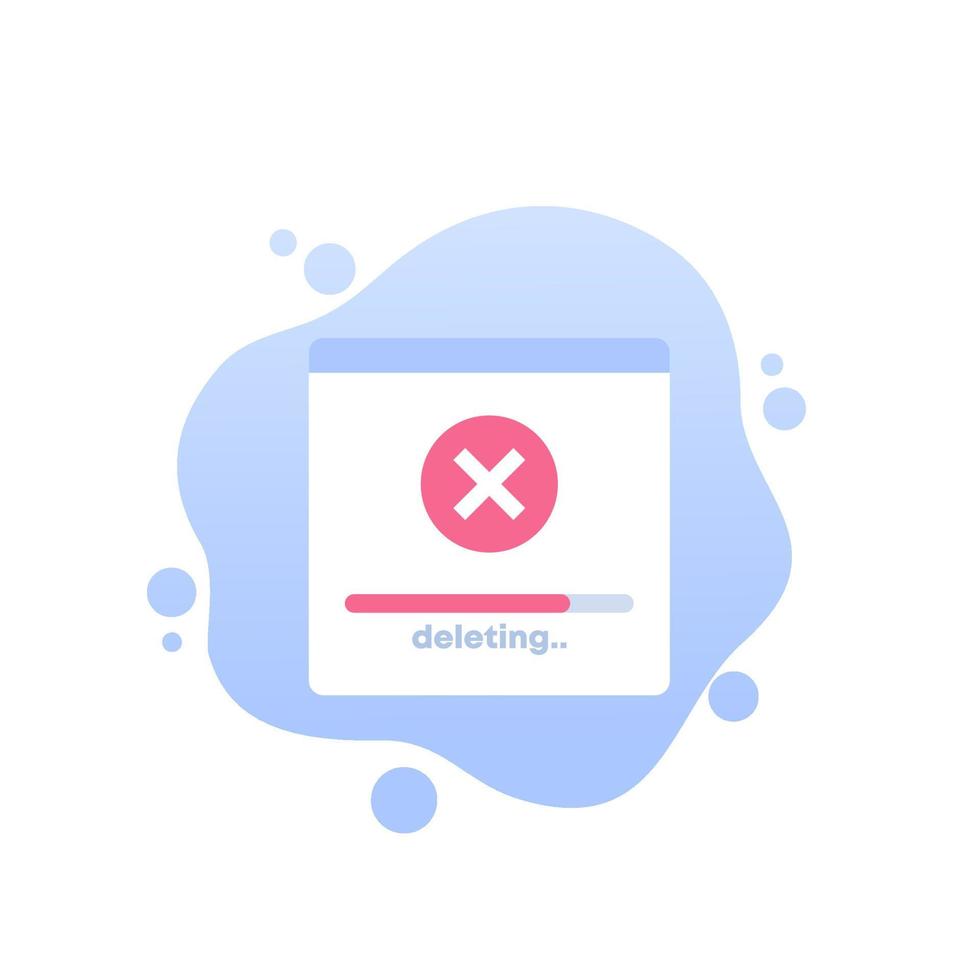 radera filer och radera data vektor ikon
