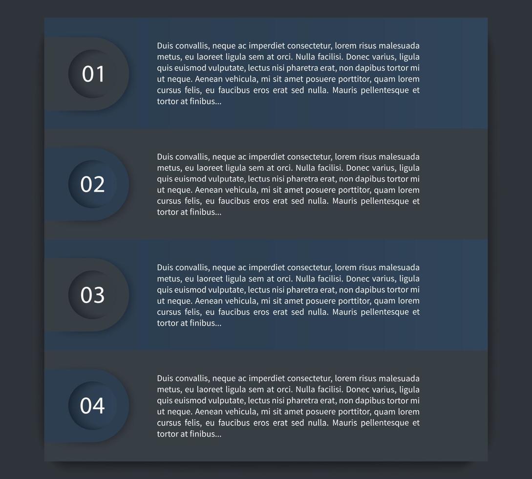 1,2,3,4 Schritte, Zeitleiste, Beschriftungen, Infografik-Elemente vektor