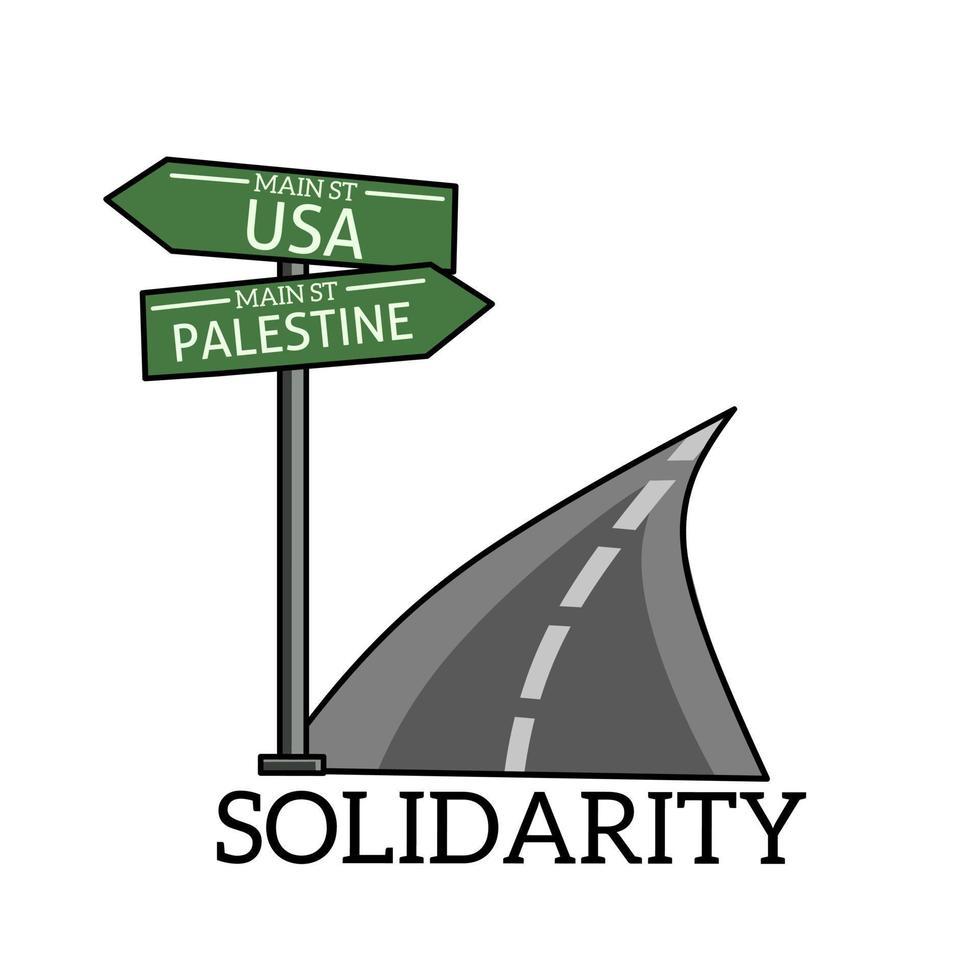 Illustrationsvektor der Palästina-Straße in den USA, Solidaritätskampagne usw. vektor