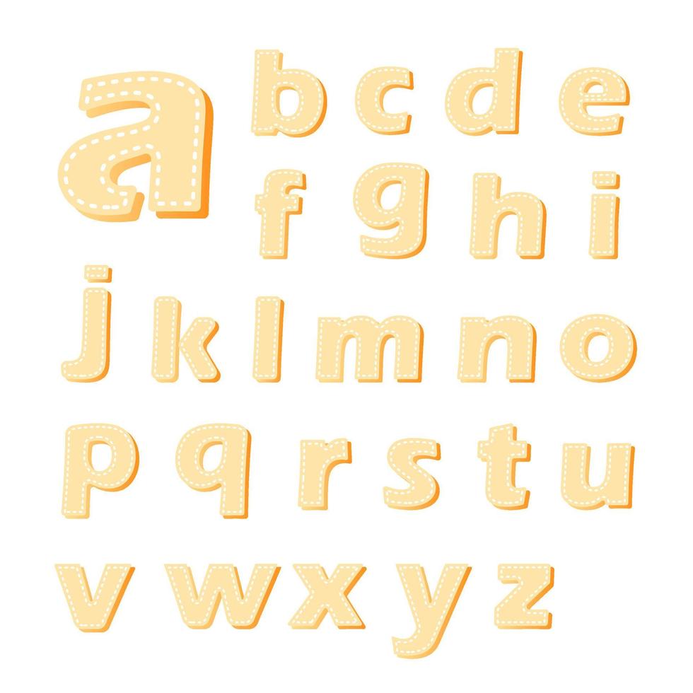 tecknad typografisk design konst gemener alfabet samling vektor