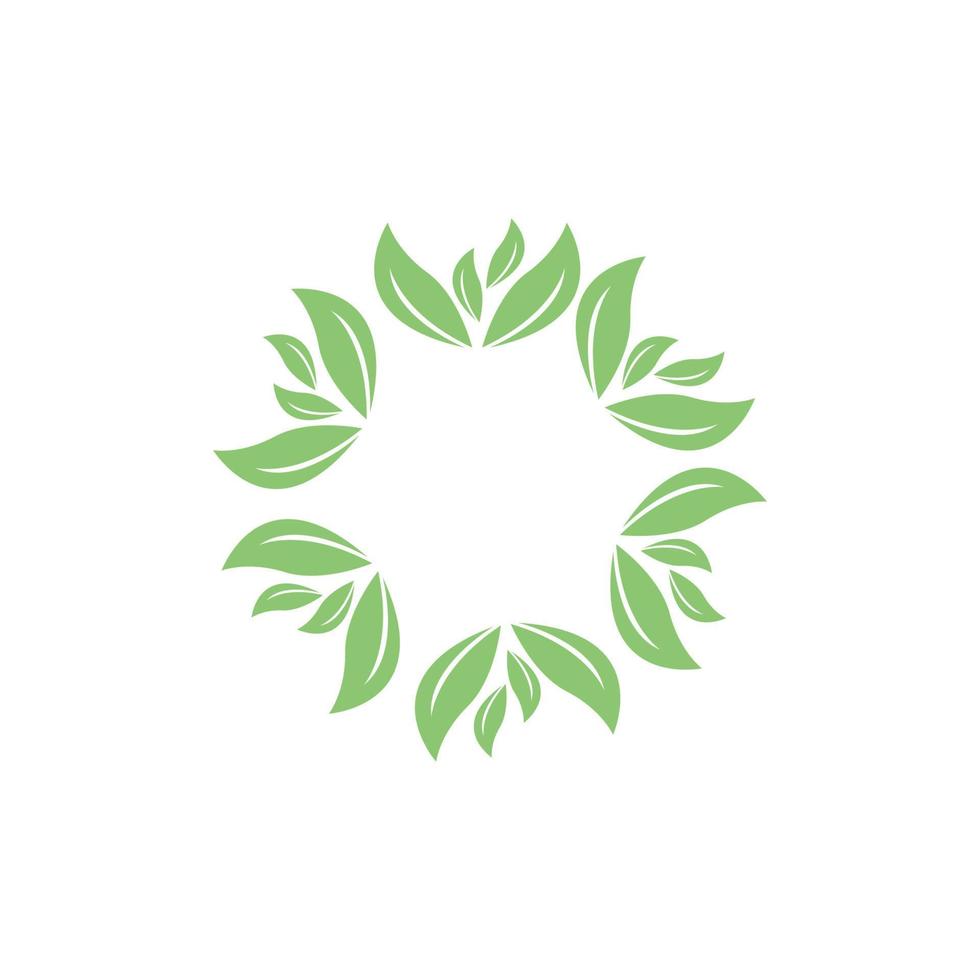 grünes Blatt Kreis Gruppe Logo Design Vektorgrafik Symbol Symbol Illustration kreative Idee vektor