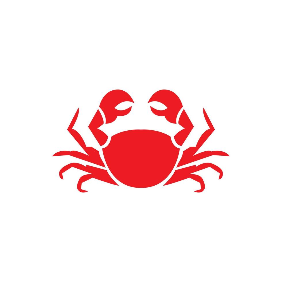 skaldjur röd krabba enkel logotypdesign vektor grafisk symbolikon illustration kreativ idé