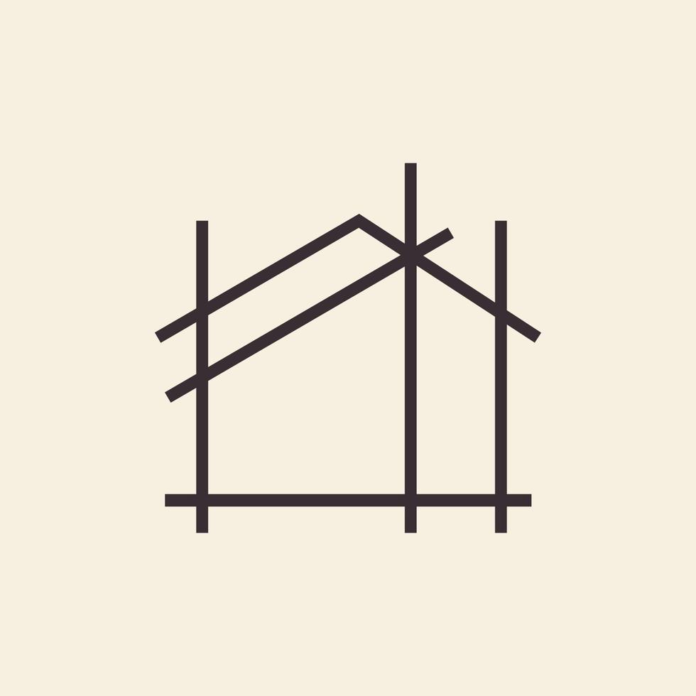 Linie Bau Haus Architekt Logo Design Vektorgrafik Symbol Symbol Illustration kreative Idee vektor