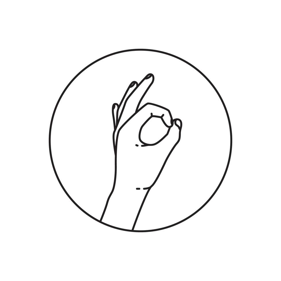 finger säger okej linje logotyp design, vektor grafisk symbol ikon illustration kreativ idé