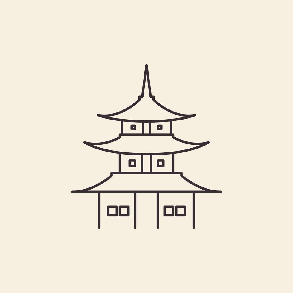 kultur hem linje japan logo design vektor grafisk symbol ikon illustration kreativ idé