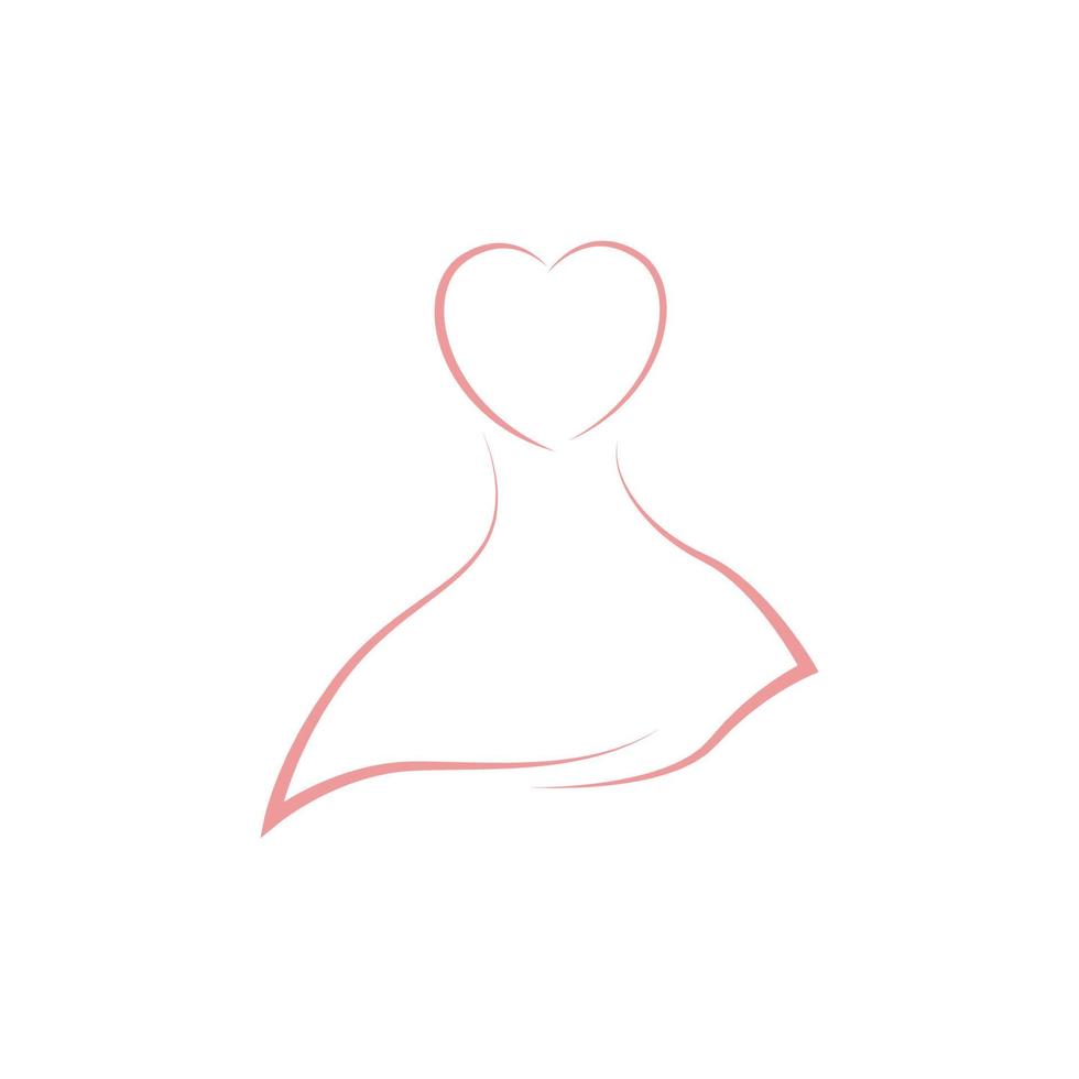 modernes kleid feminine linien schöne minimalistische logo design vektorgrafik symbol symbol illustration kreative idee vektor