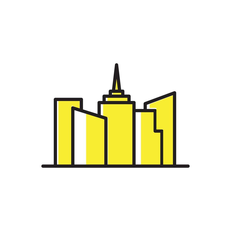 linie abstrakt gelb gebäude stadt wolkenkratzer logo design vektorgrafik symbol symbol illustration kreative idee vektor
