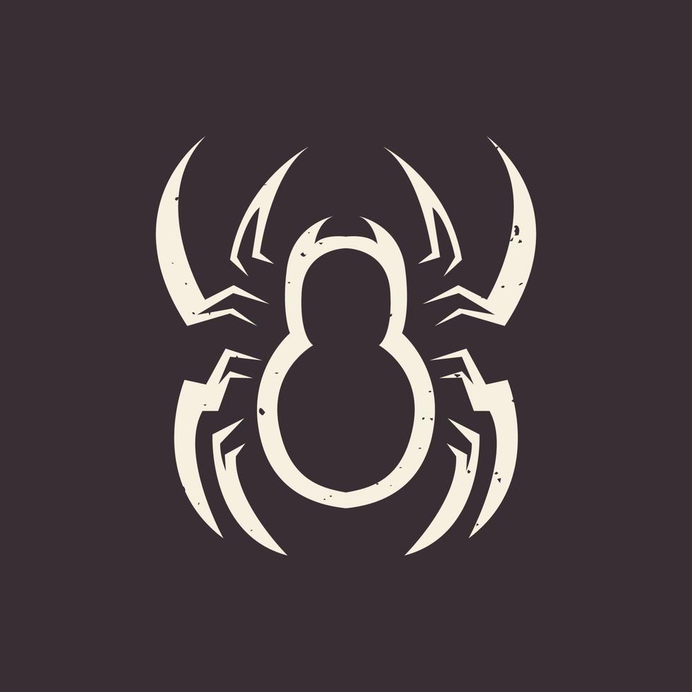 vintage spindel tarantula enkel logotyp design, vektor grafisk symbol ikon illustration kreativ idé