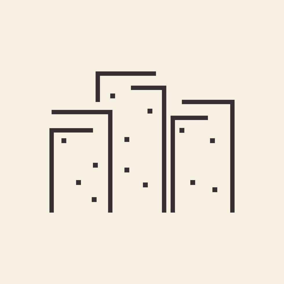 Hipster Stadt Gebäude Linien Logo Design, Vektorgrafik Symbol Symbol Illustration kreative Idee vektor