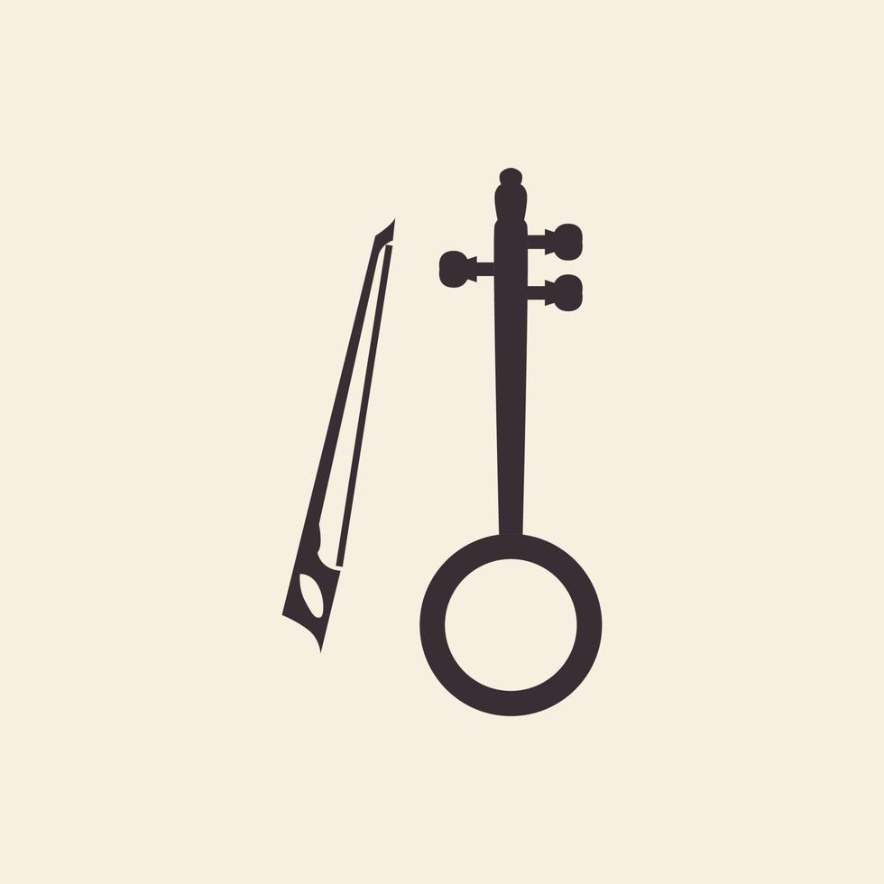 Rebab Musikinstrument Indonesien Logo Design Vektorgrafik Symbol Symbol Illustration kreative Idee vektor