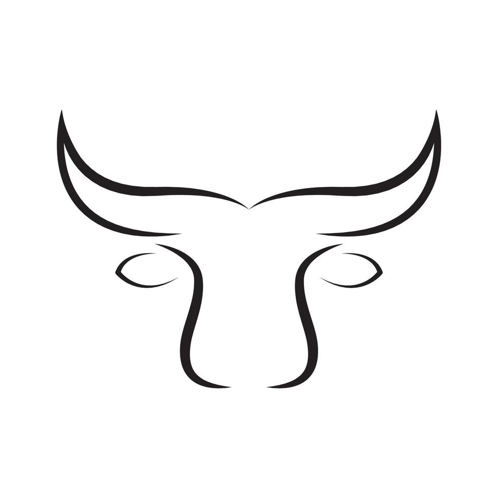 einfache moderne Kopf Vieh Büffel Logo Design, Vektorgrafik Symbol Symbol Illustration kreative Idee vektor