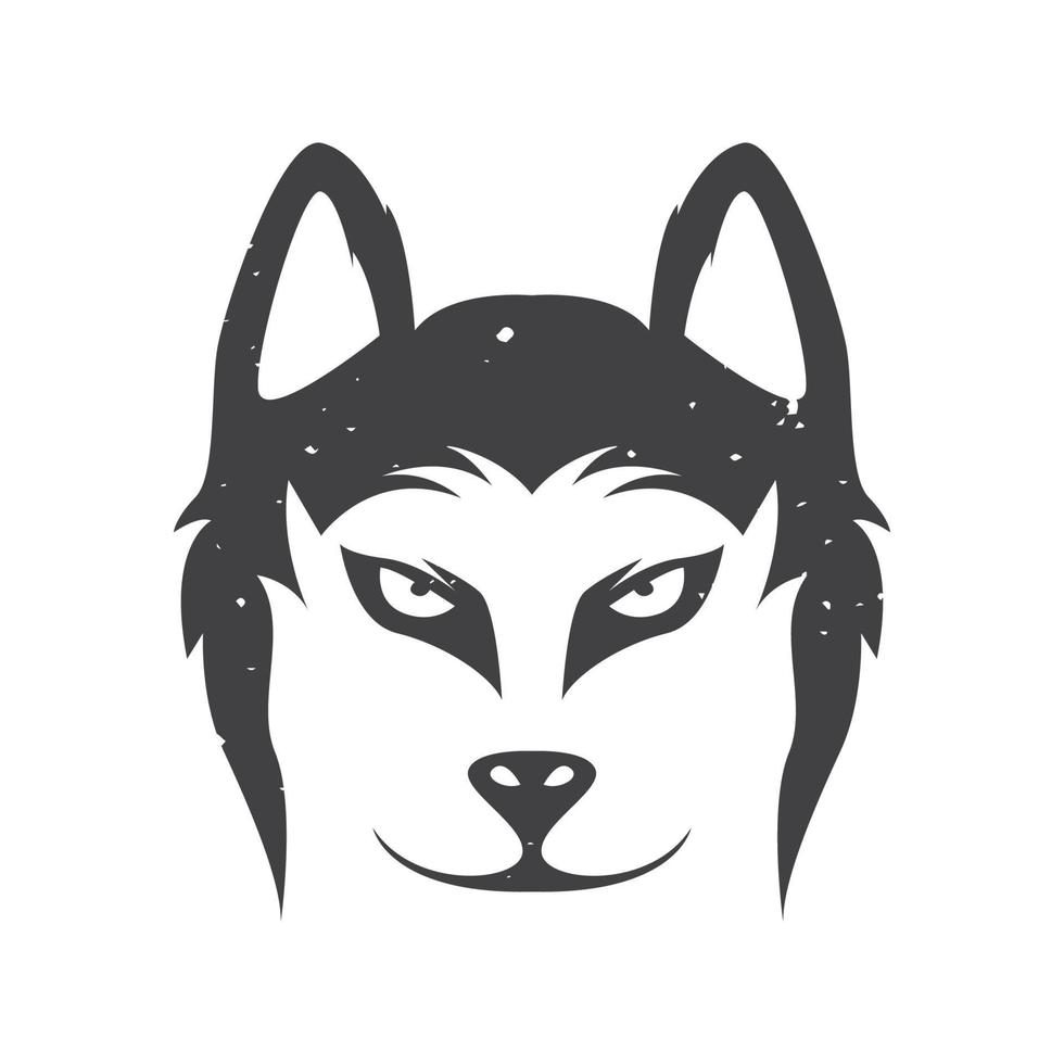 gesicht wilder wolf vintage einfach logo design vektorgrafik symbol symbol illustration kreative idee vektor