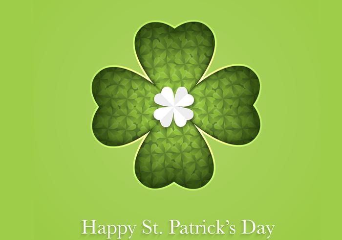 Cutout Clover Glad St Patrick's Day Vector