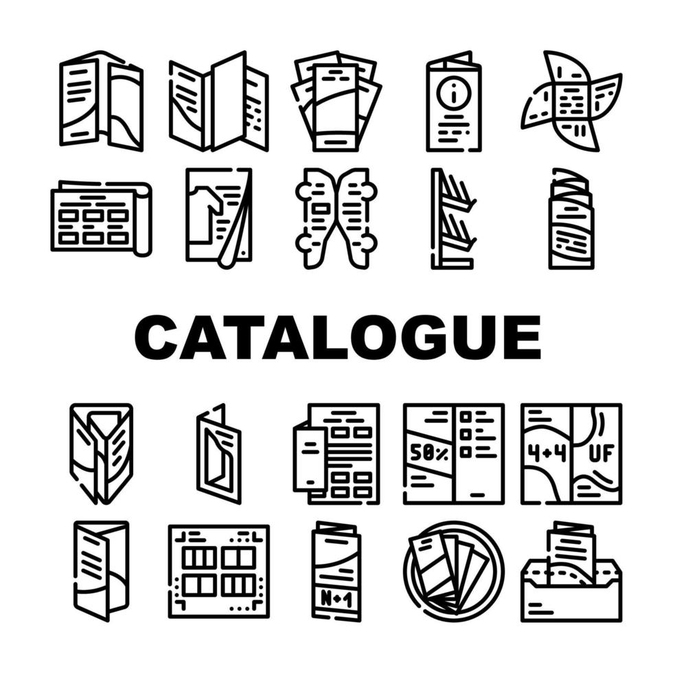Katalog- und Broschürensammlungsikonen stellten Vektor ein