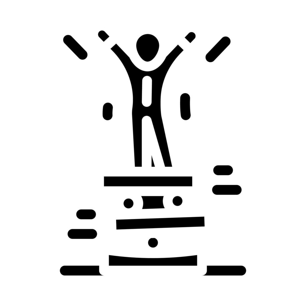 akrobat balansering glyf ikon vektor illustration svart