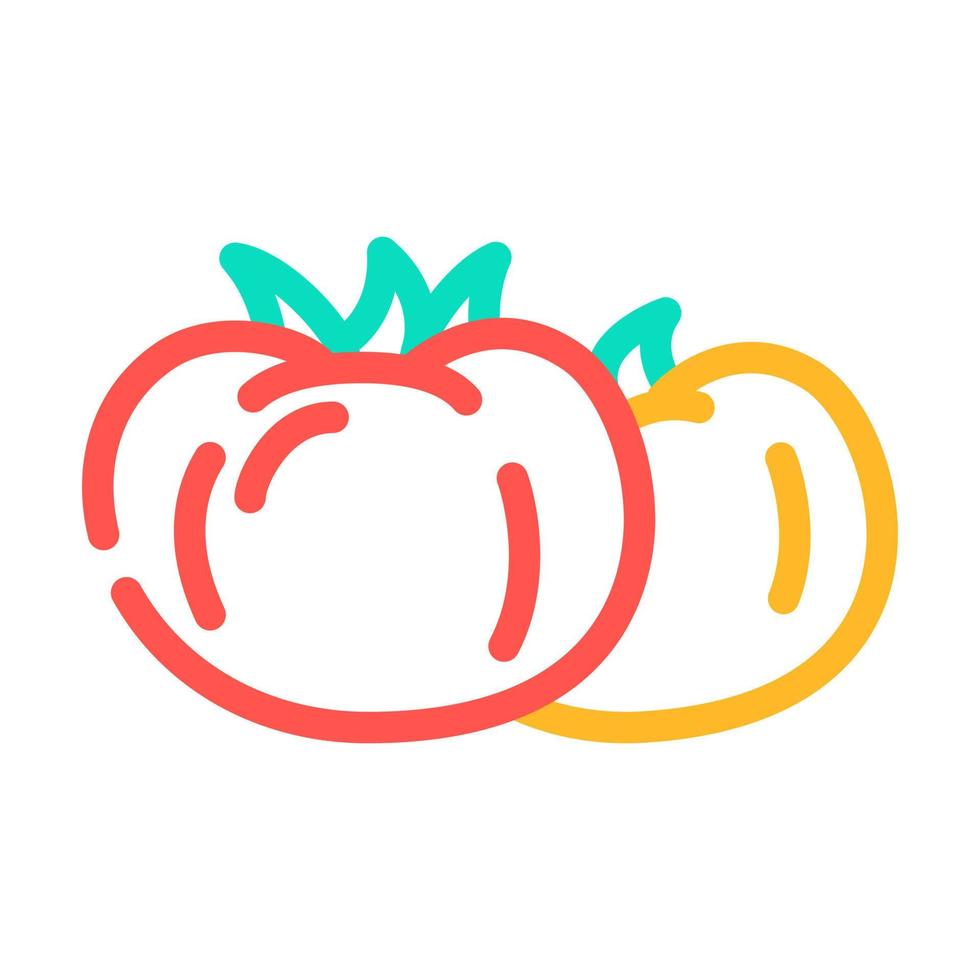 tomater i olika färger färg ikon vektor illustration