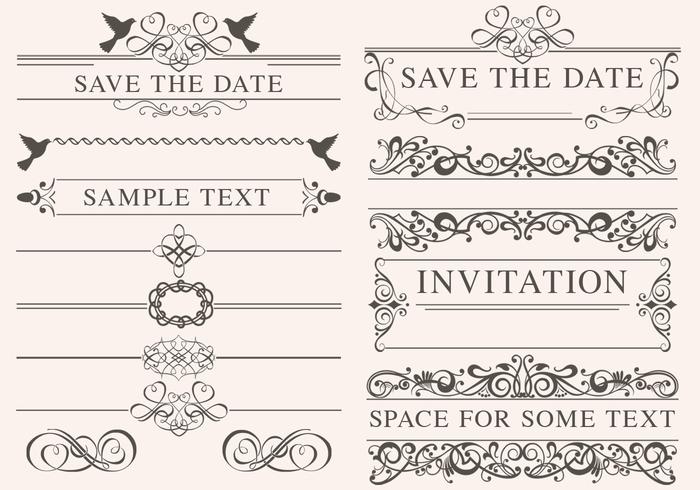 Vintage Wedding Ornament Vectors