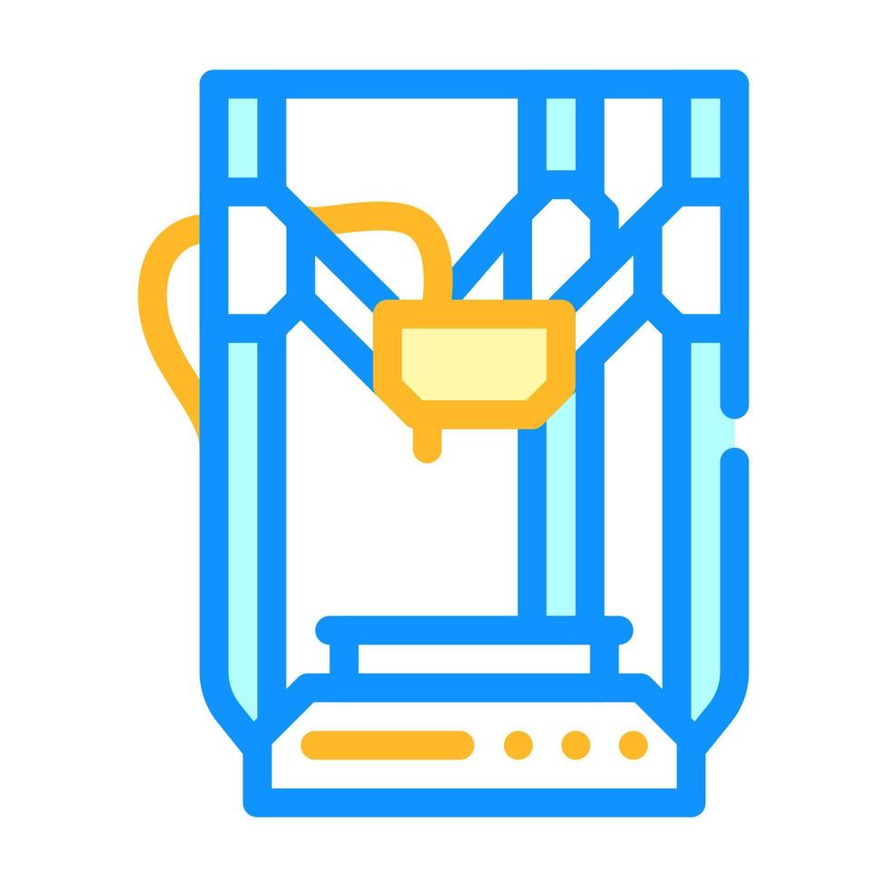 3D-skrivare elektronisk utrustning färg ikon vektorillustration vektor